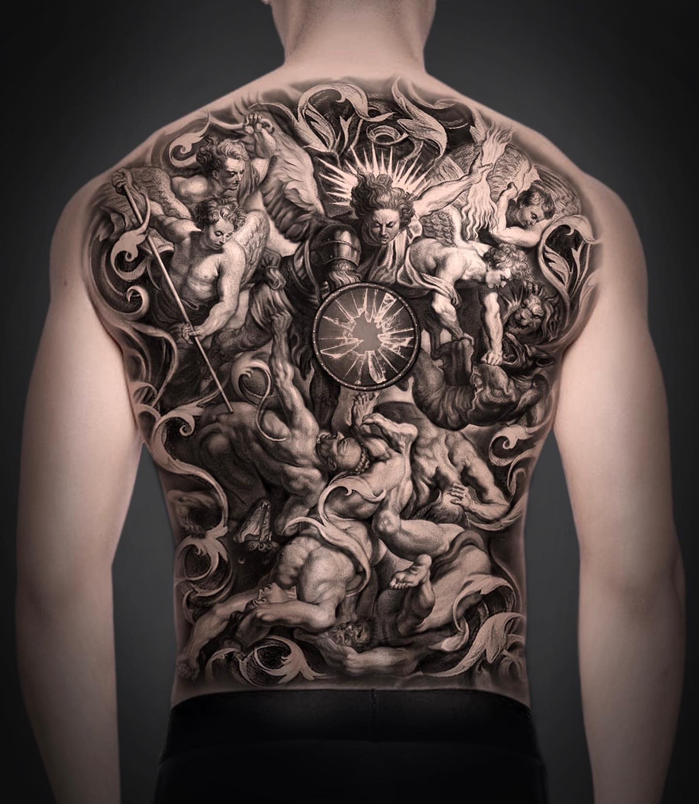 Cross tattoos for men on back 0087