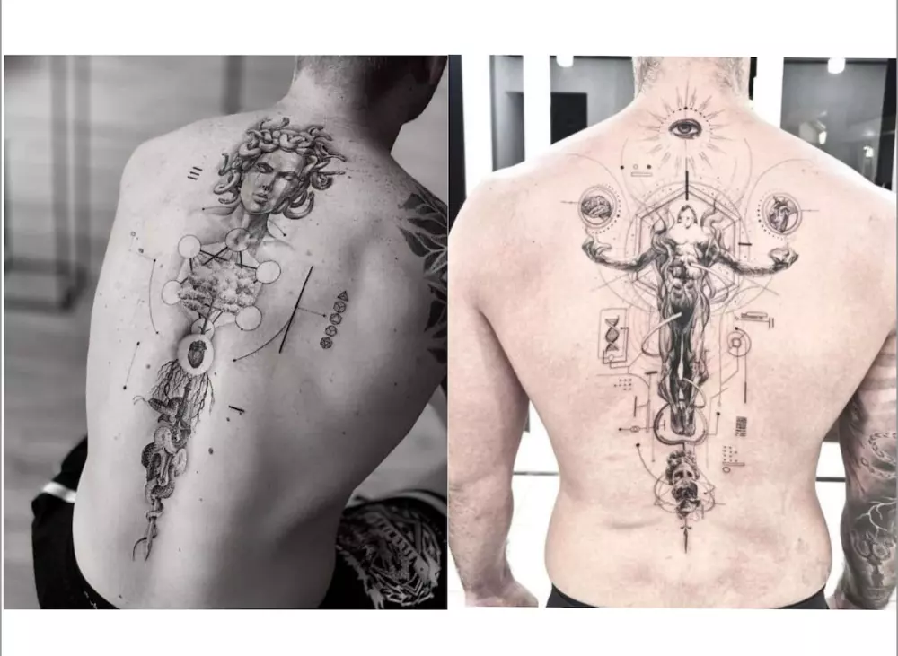 Cross tattoos for men on back 0088