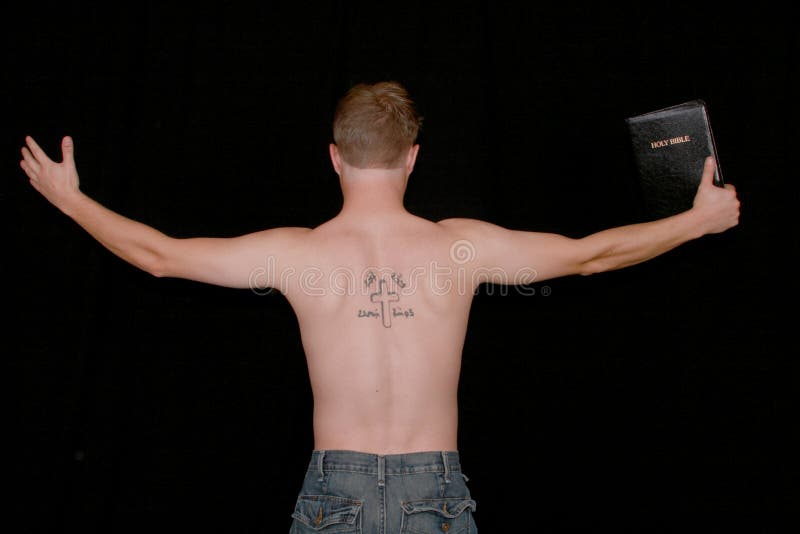 Cross tattoos for men on back 0090