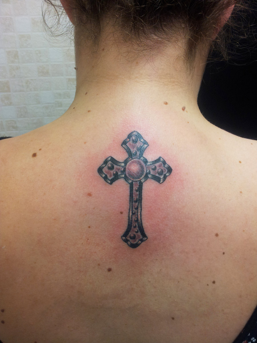 Cross tattoos for men on back 0095