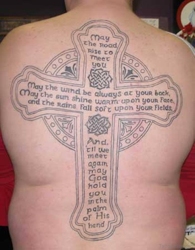 Cross tattoos for men on back 0099