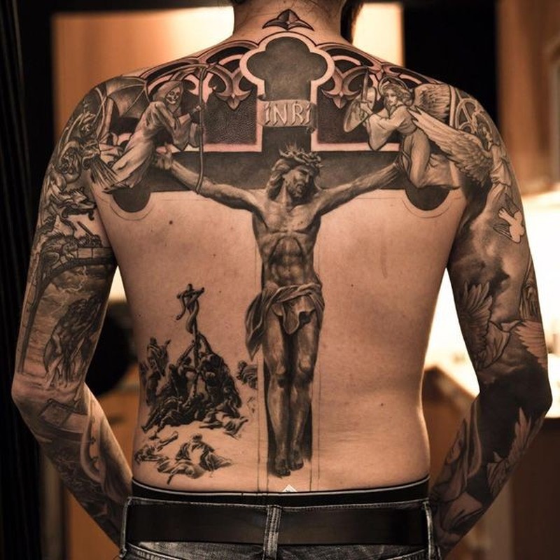 Cross tattoos for men shoulder 0019