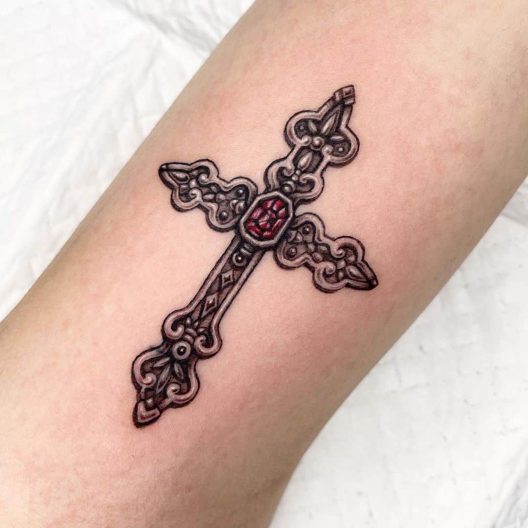 Cross tattoos for men shoulder 0020