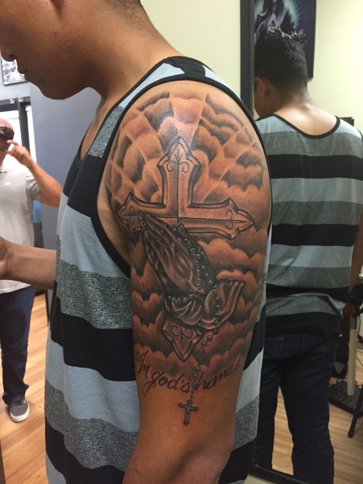 Cross tattoos for men shoulder 0021