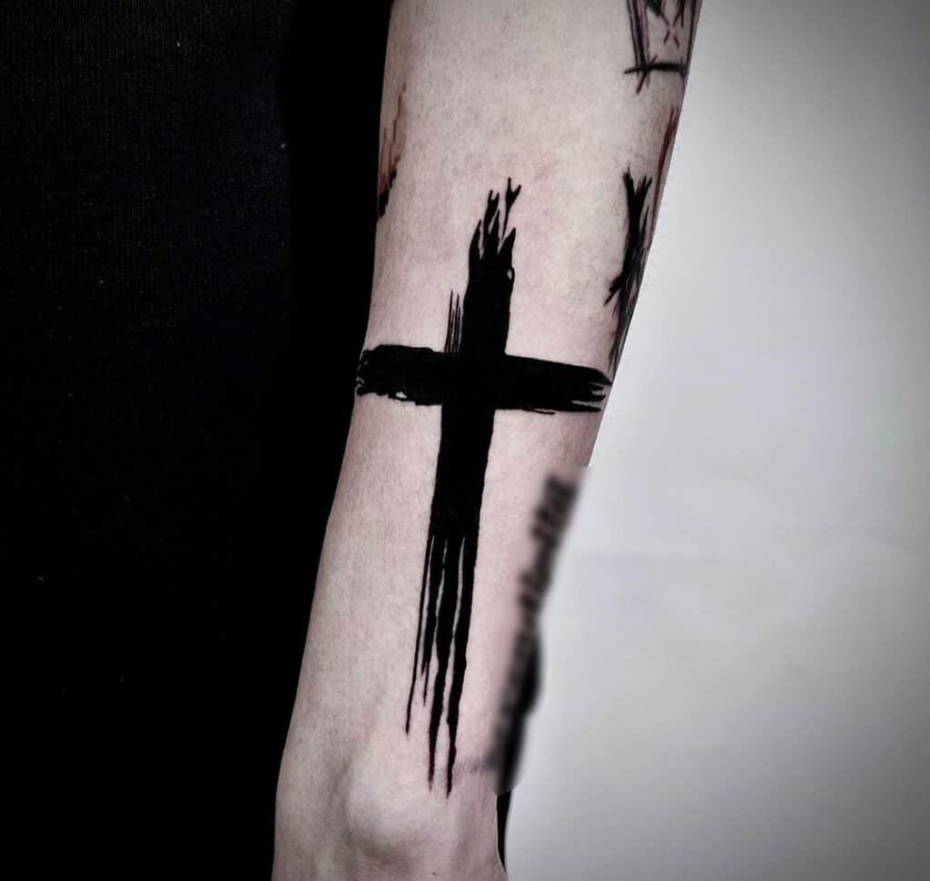 Cross tattoos for men shoulder 0035