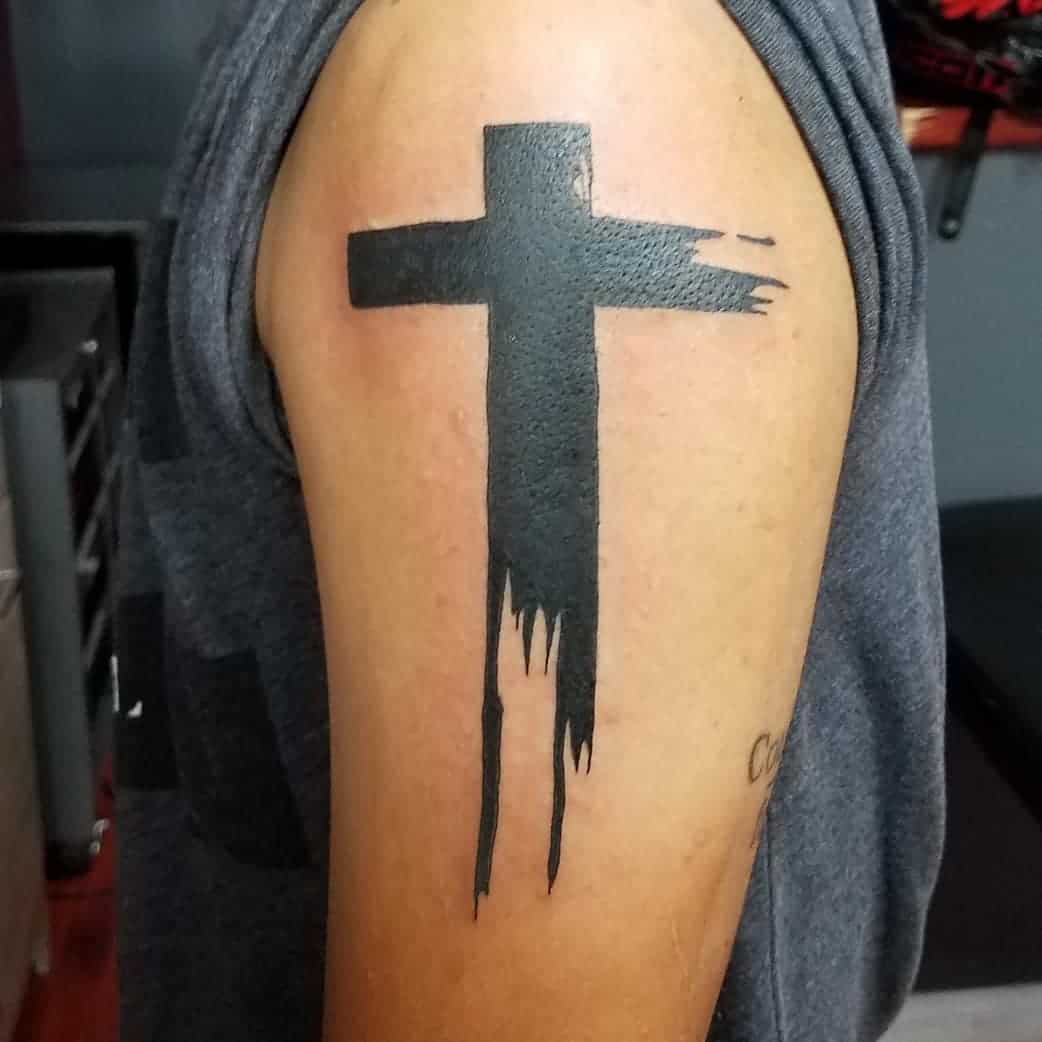 Cross tattoos for men shoulder 0038