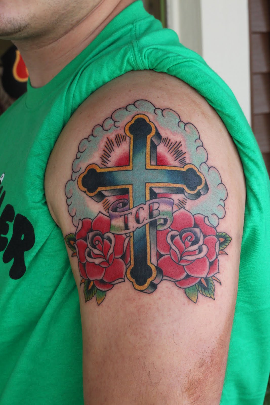 Cross tattoos for men shoulder 0068