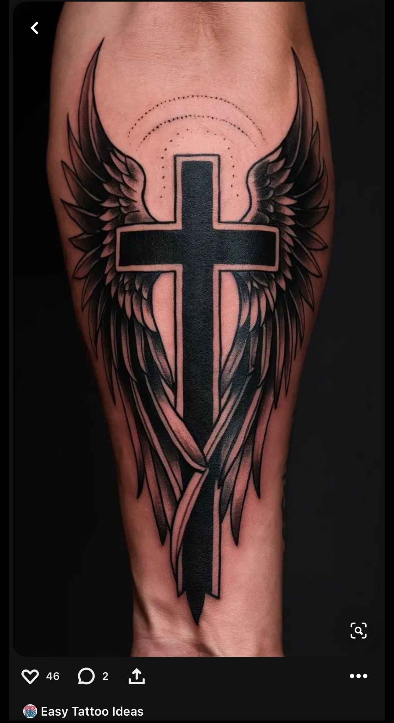 Cross with wings tattoos for men 0020