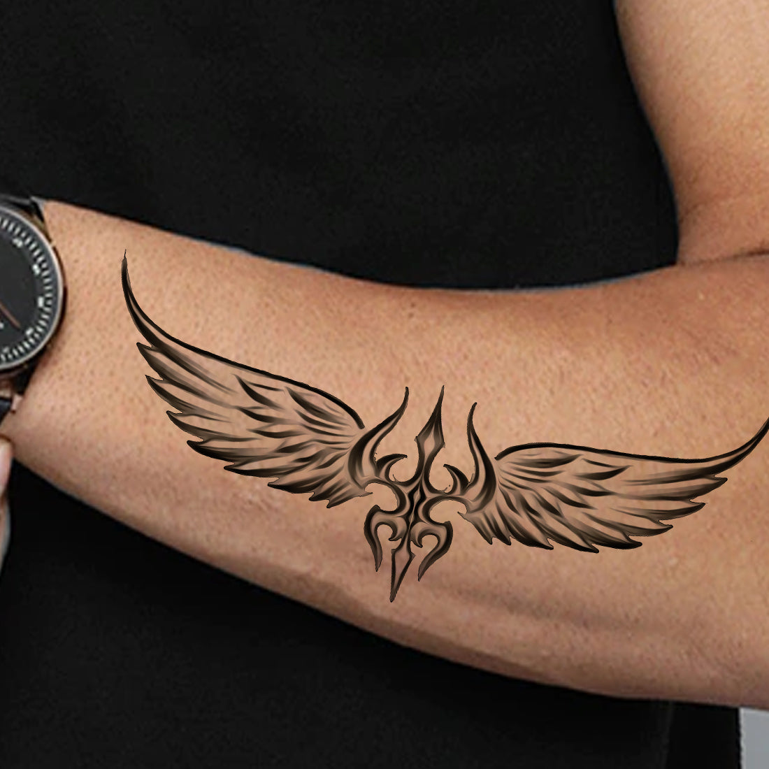 Cross with wings tattoos for men 0054