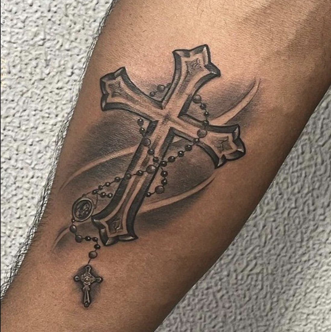 Cross with wings tattoos for men 0075