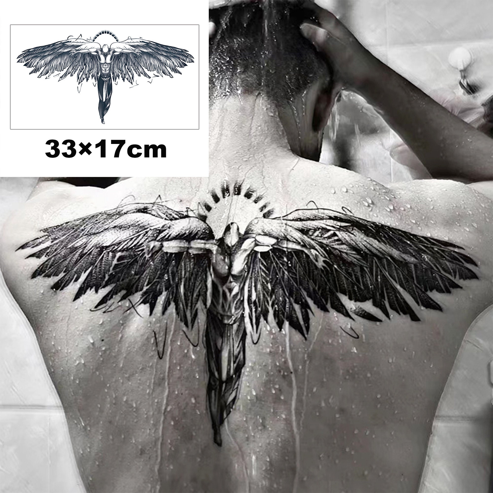 Cross with wings tattoos for men 0076