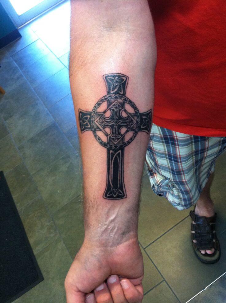 Cross with wings tattoos for men 0080