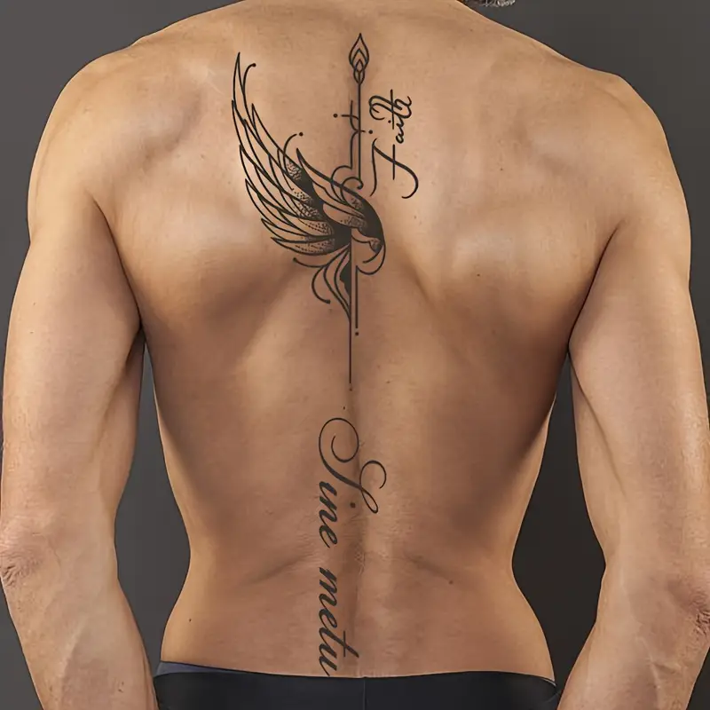 Cross with wings tattoos for men 0081