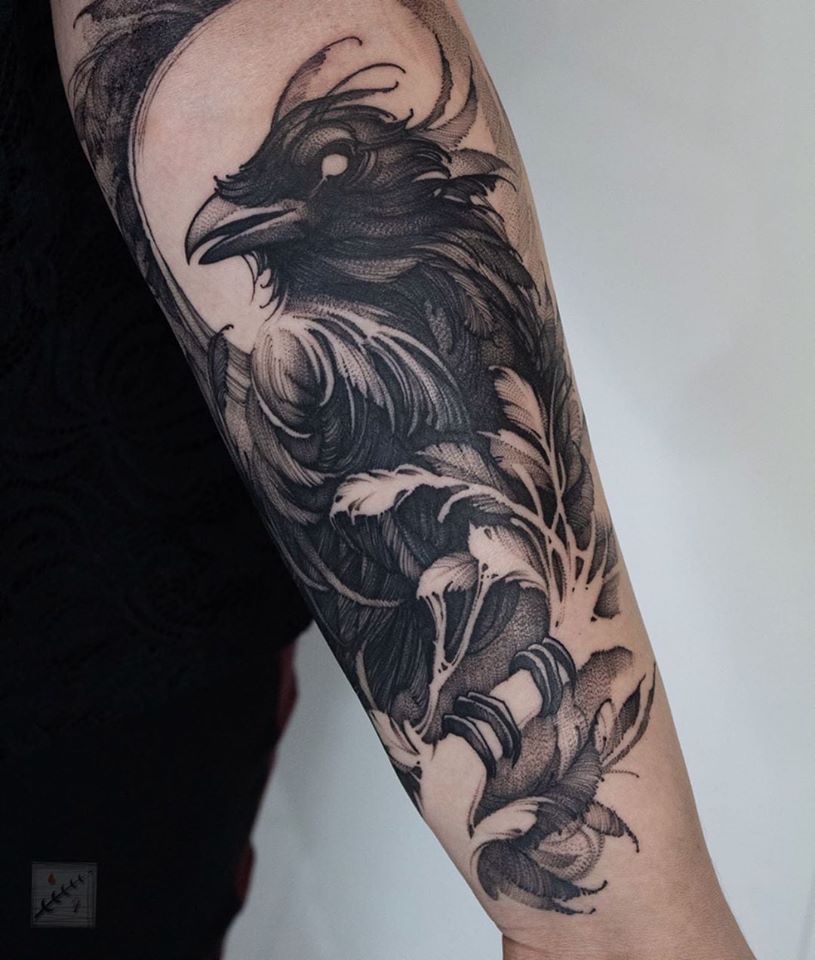 crow tattoos for men 0064