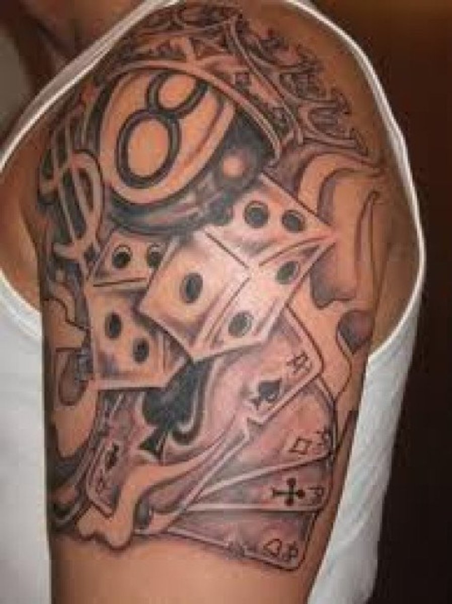 Custom dice tattoos for men styles.