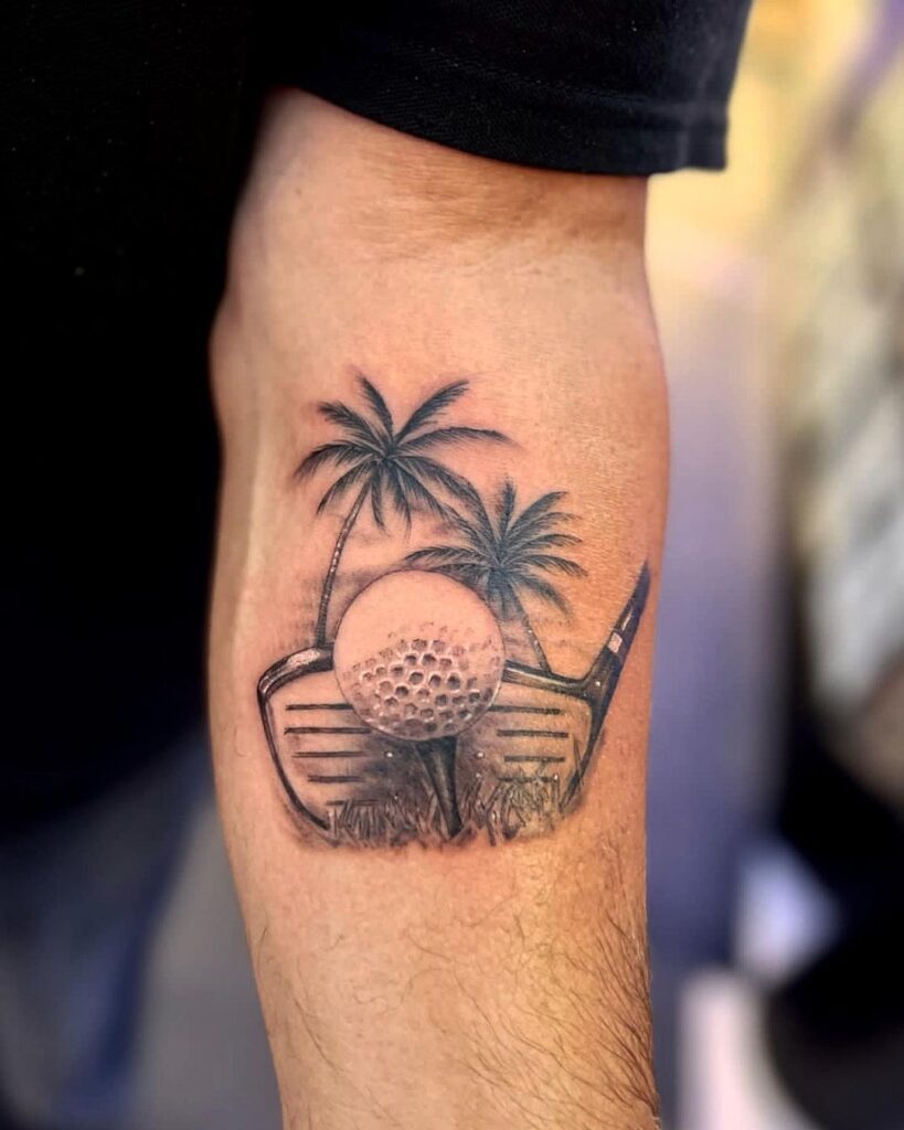 custom golf tattoos for men.