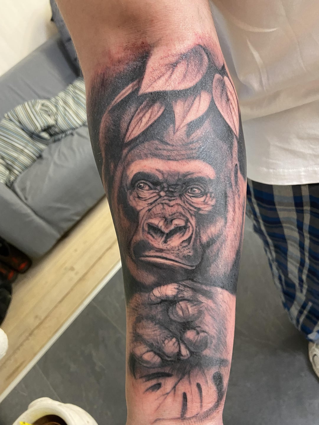 custom gorilla tattoos for men inspiration