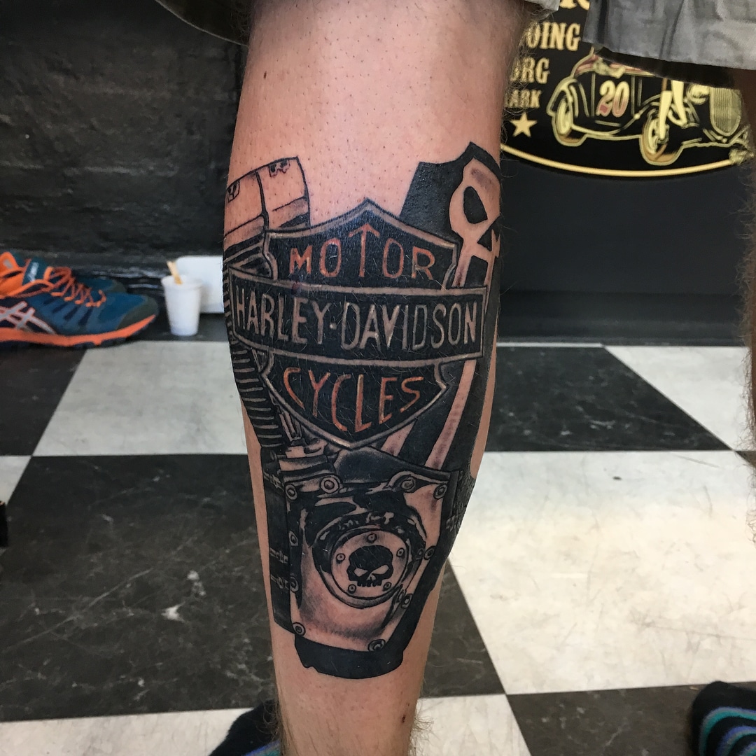 custom Harley Davidson tattoos for men