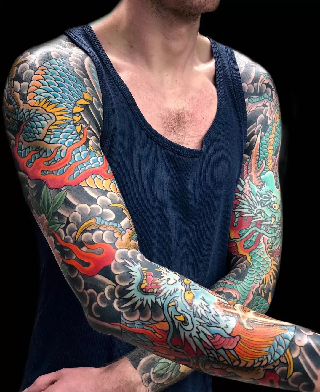 custom Japanese arm tattoos for men