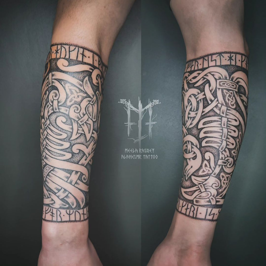 custom nordic forearm tattoos for men