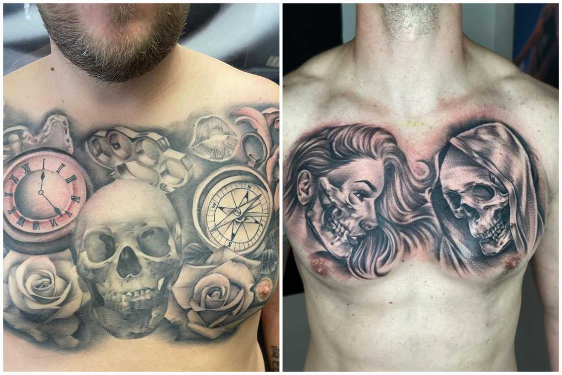 custom skull tattoos for men on chest