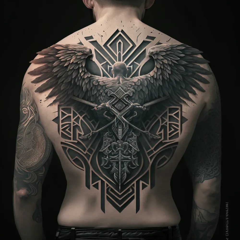 custom tribal back tattoos for men