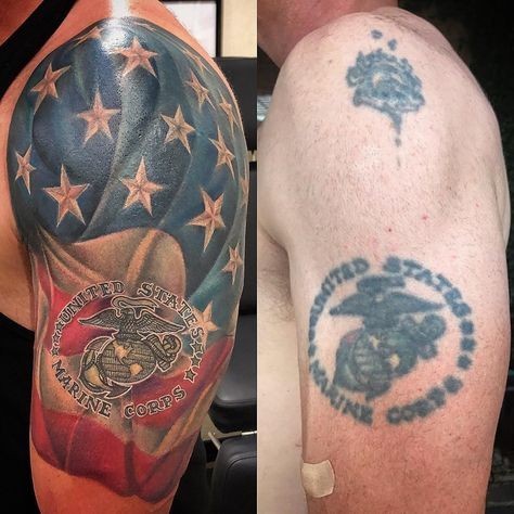 custom USMC tattoos for men