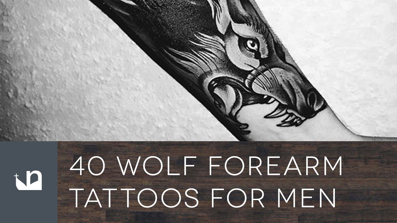 custom wolf forearm tattoos for men