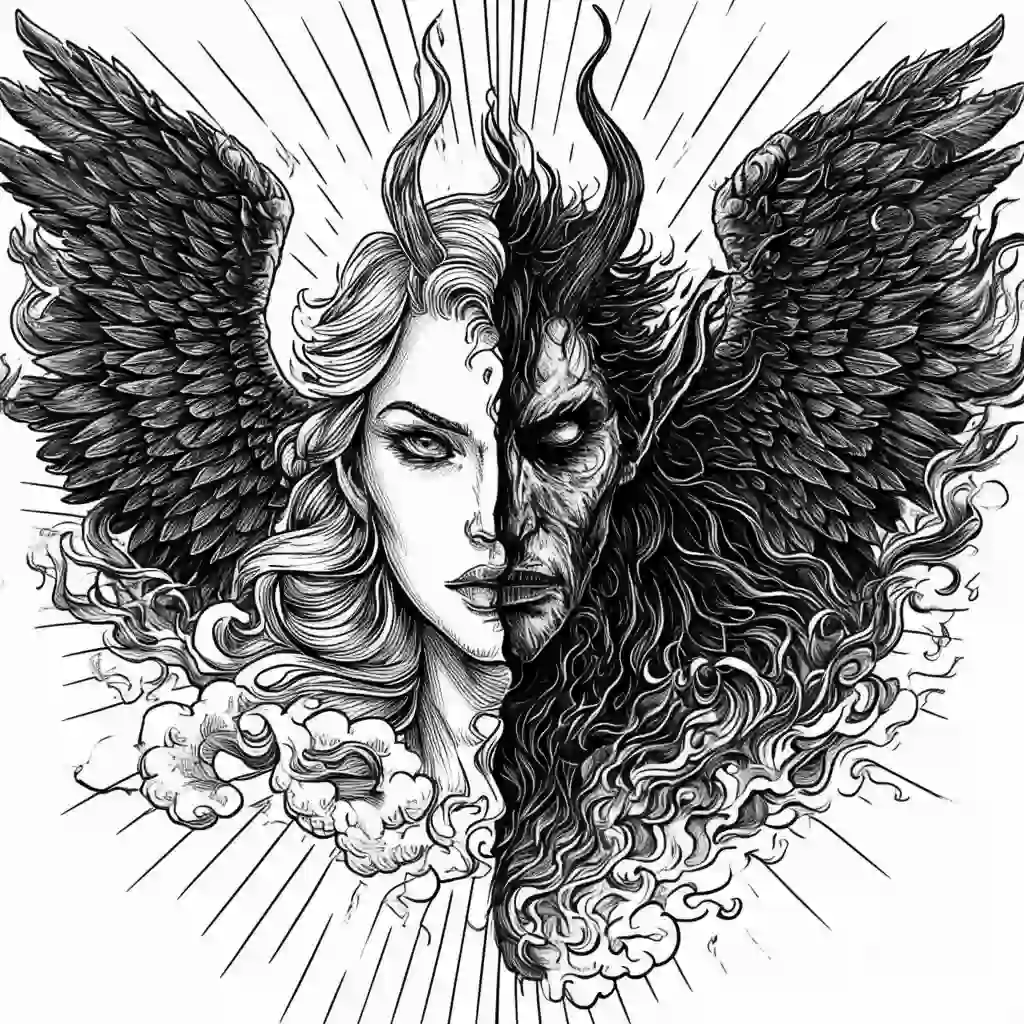 customizable Angel Demon tattoos for men