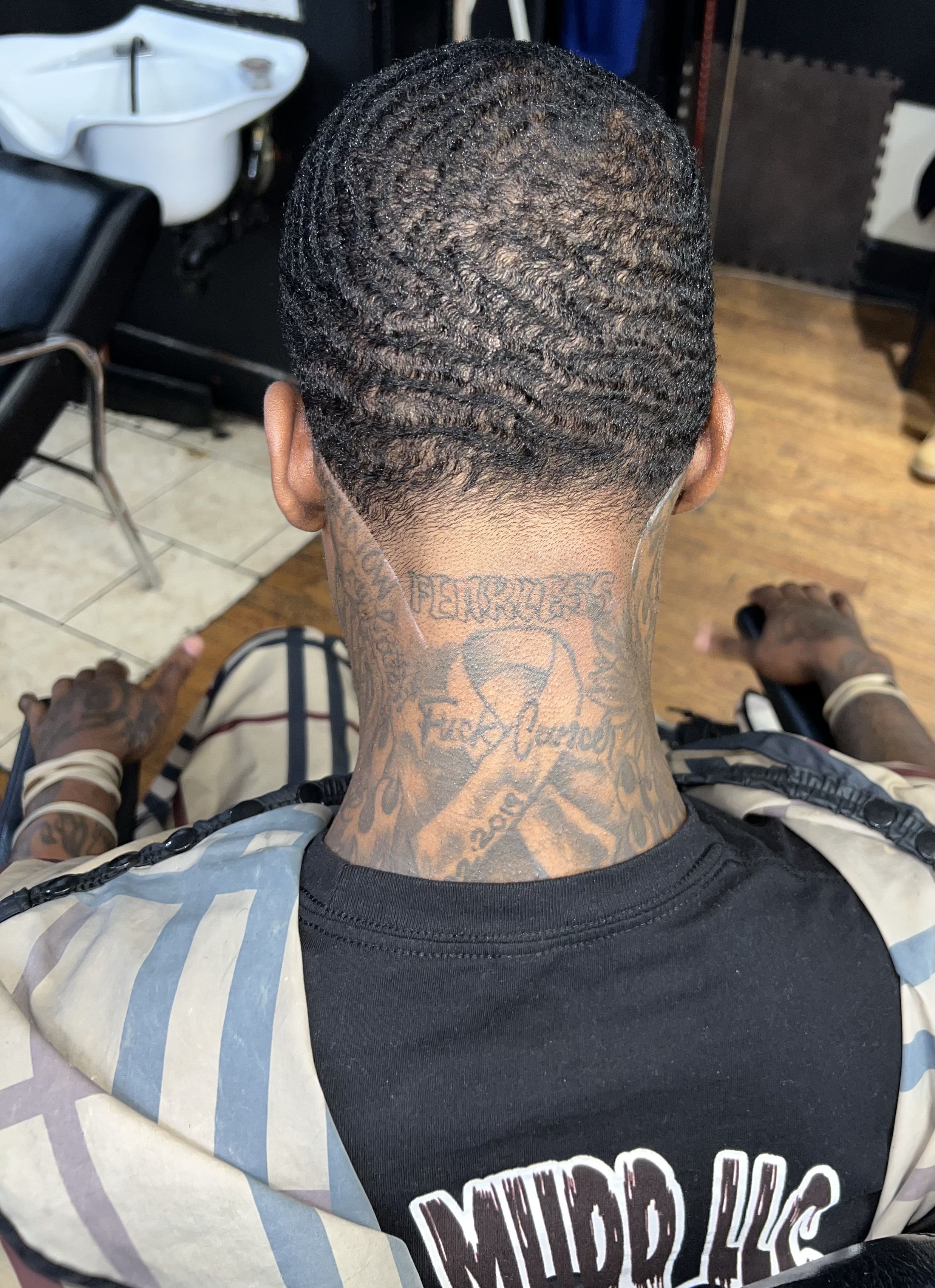 dark skin neck tattoos for men