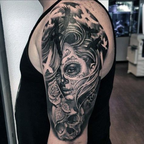 day of dead tattoos for men