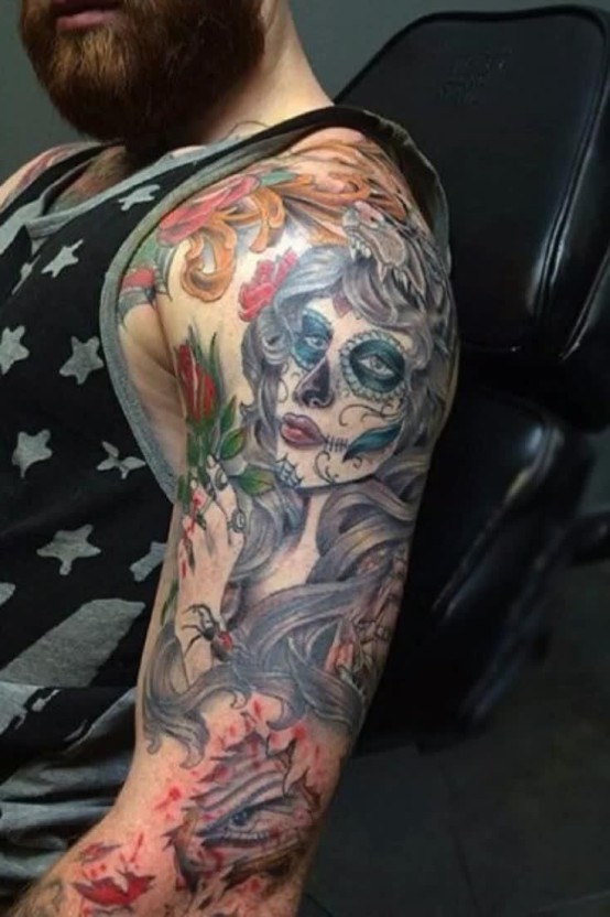 Day of the Dead tattoos for men 0011