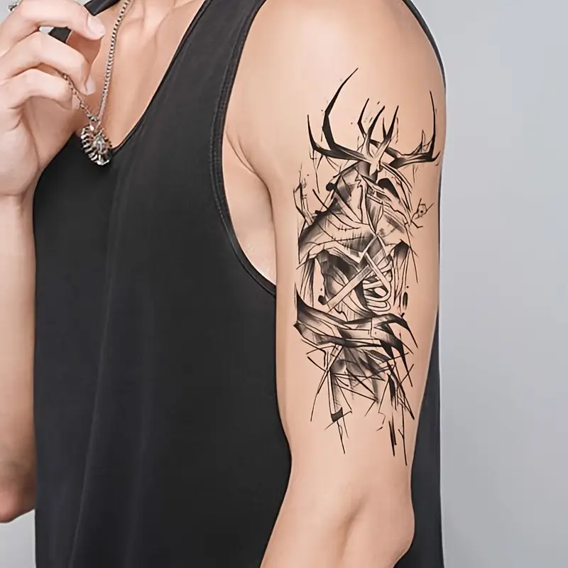 deer tattoos for men sleeve designs.