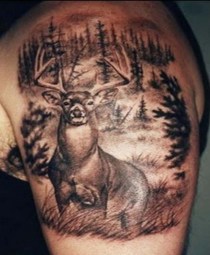 deer tattoos for men with antlers