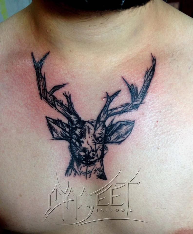 deer tattoos for men 0050