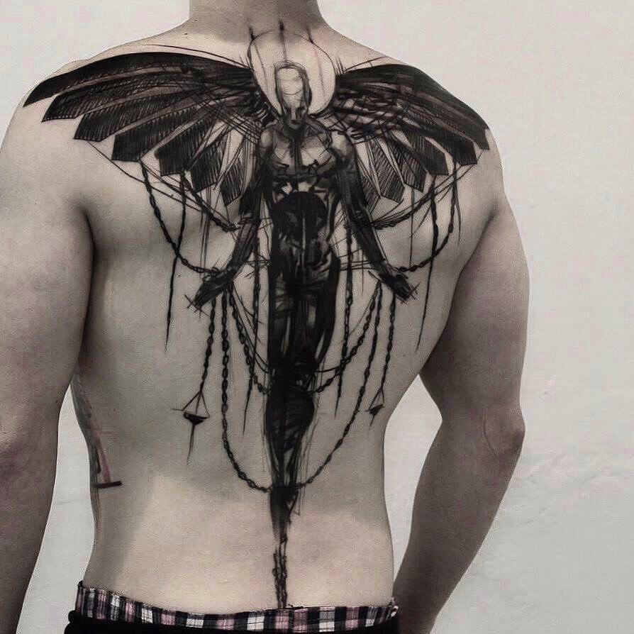 demon back tattoos for men 0010