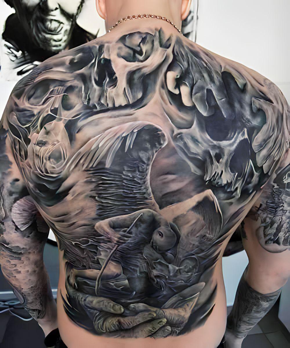 demon back tattoos for men 0012