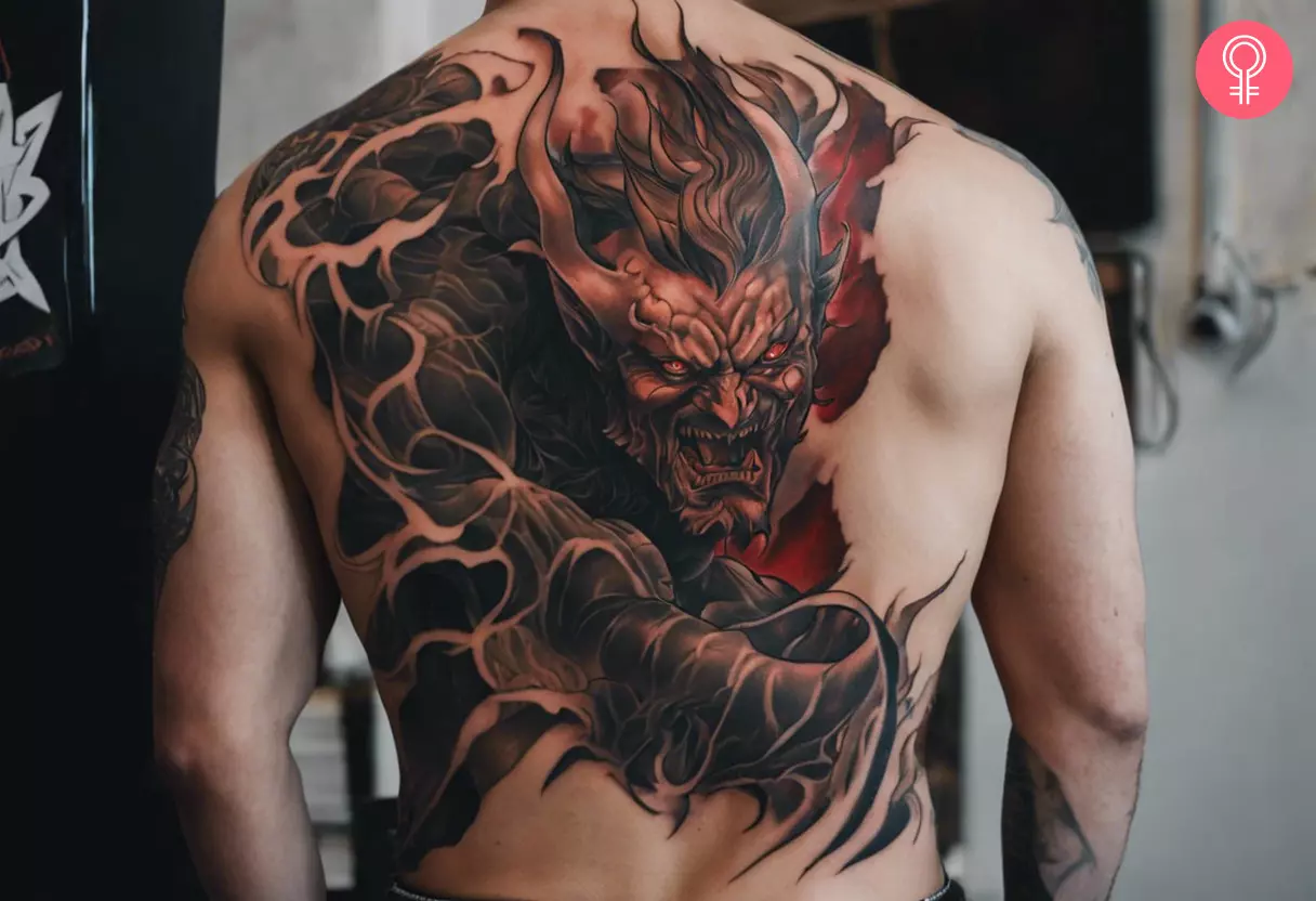 demon back tattoos for men 0020