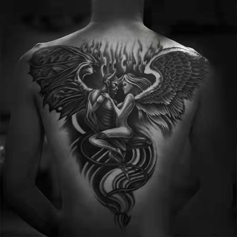 demon back tattoos for men 0021