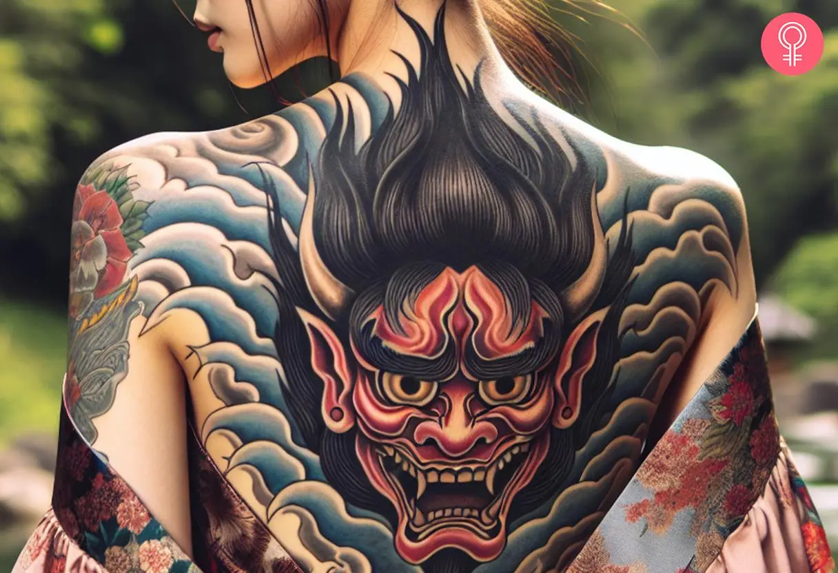 demon back tattoos for men 0023