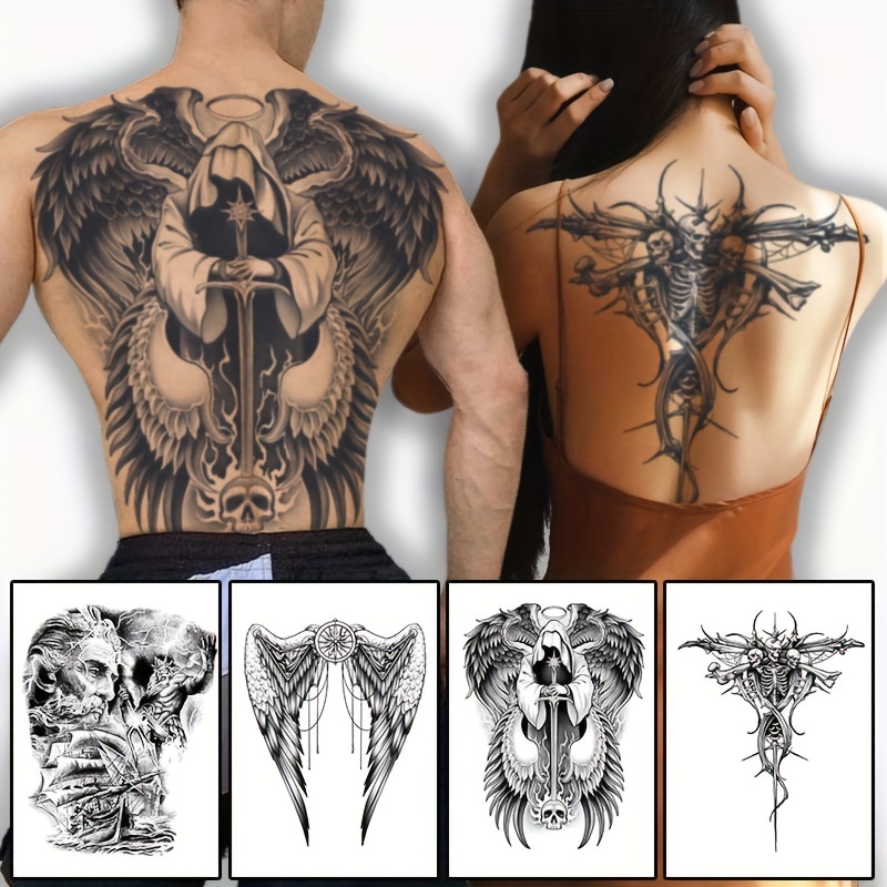 demon back tattoos for men 0039