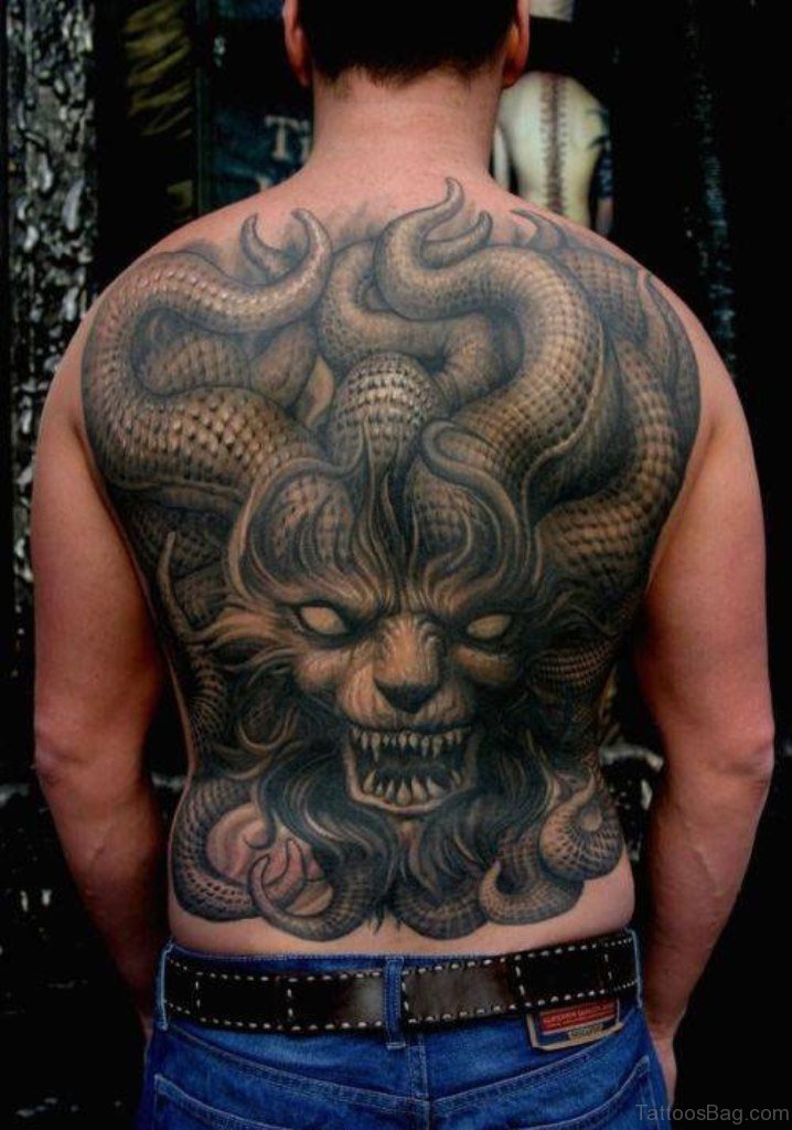 demon back tattoos for men 0078