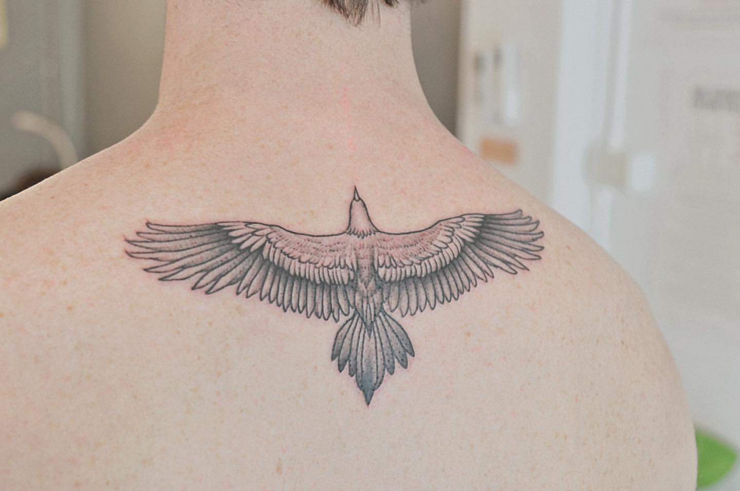 detailed back eagle tattoos for men