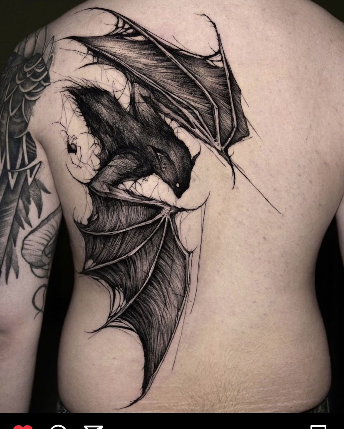 detailed bat tattoos for men