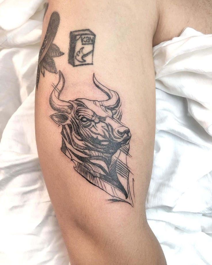 detailed bull tattoos for men