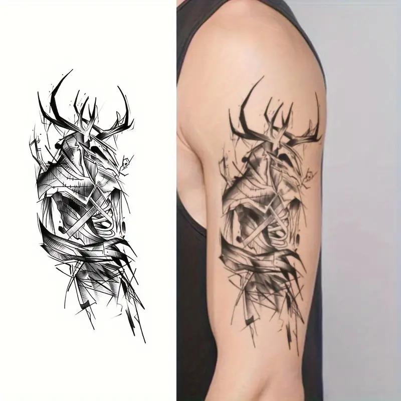 detailed deer tattoos for men