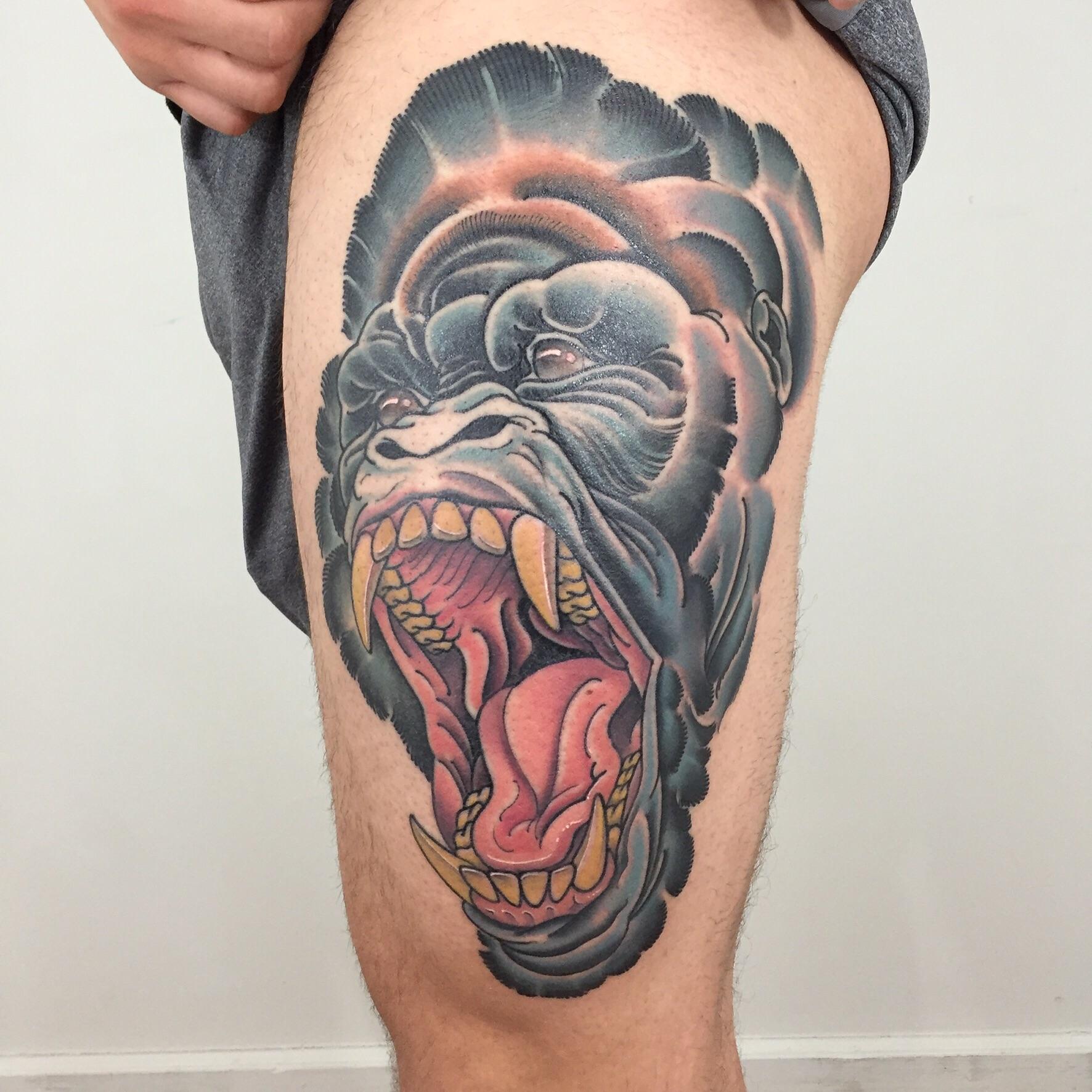 detailed gorilla tattoos for men illustrations