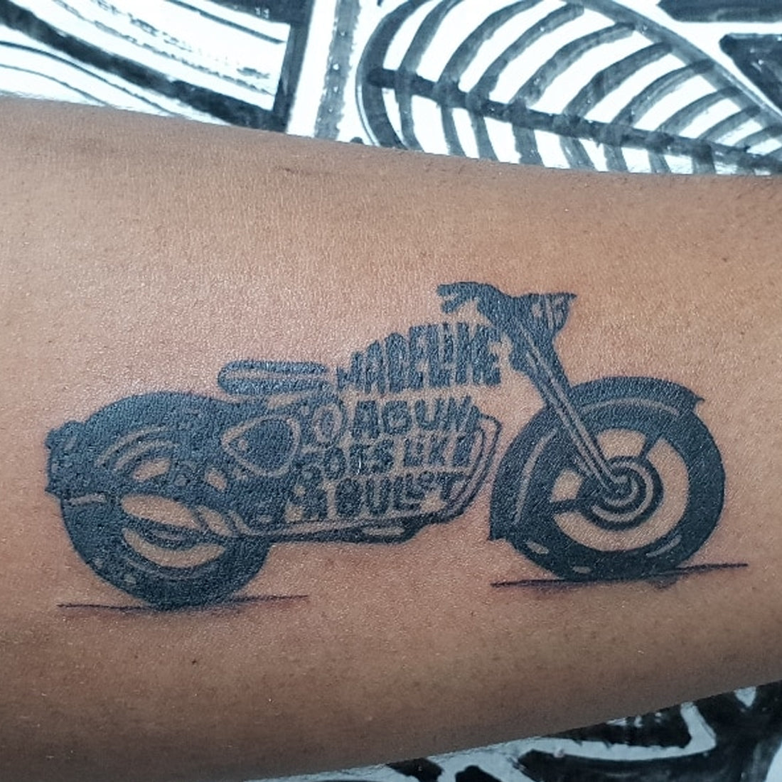 detailed motorcycle tattoos for men symbolism