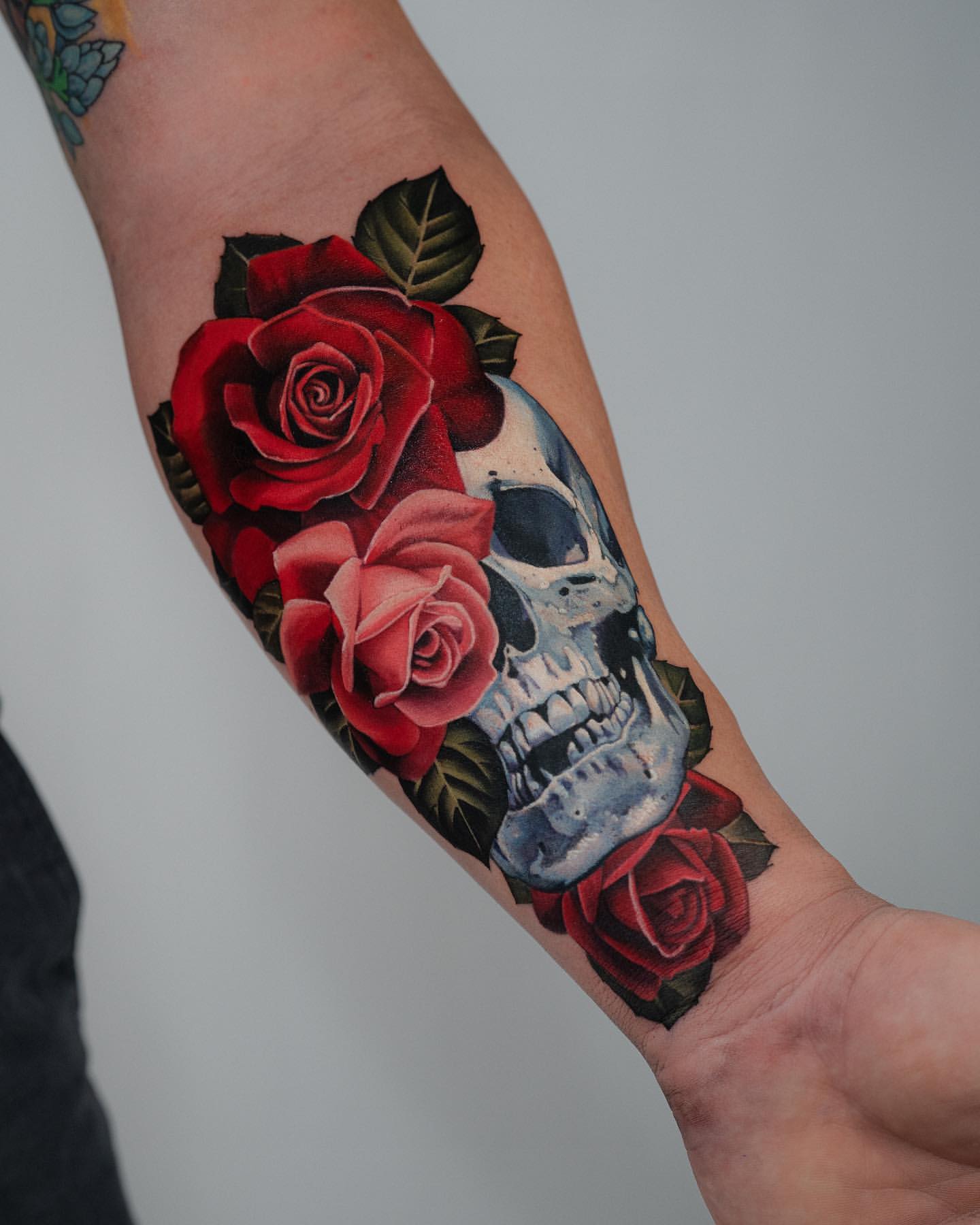 detailed rose tattoos for men on hand