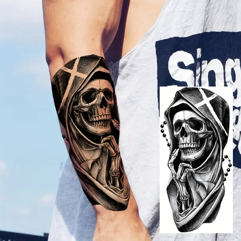 detailed skull tattoos for men on arm